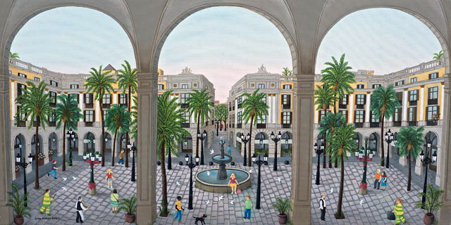 Paintings of Barcelona Paseo De Gracia